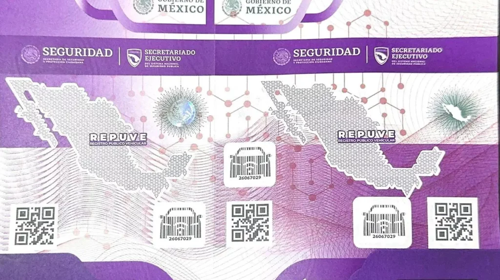 Constancia de Inscripcion REPUVET - calcomania con chip y código de barras
